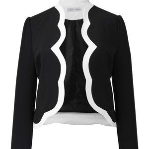 PaperDolls Women's Scallop Long Sleeve Blazer